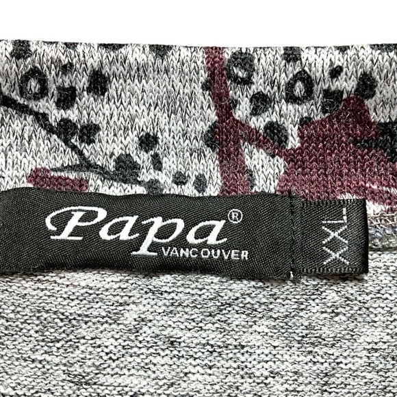 PAPA VANCOUVER Half Sleeve Crew Neck Knit Sweater Burgundy / Beige / Brown XXL - Picture 4 of 7